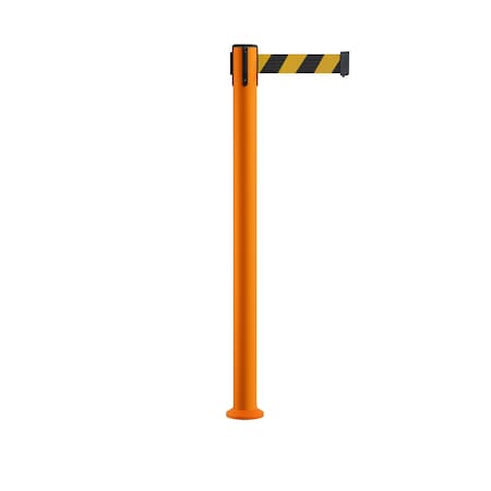 Stanchion Belt Barrier Fixed Base Orange Post 7.5ftBlack/Yel Belt